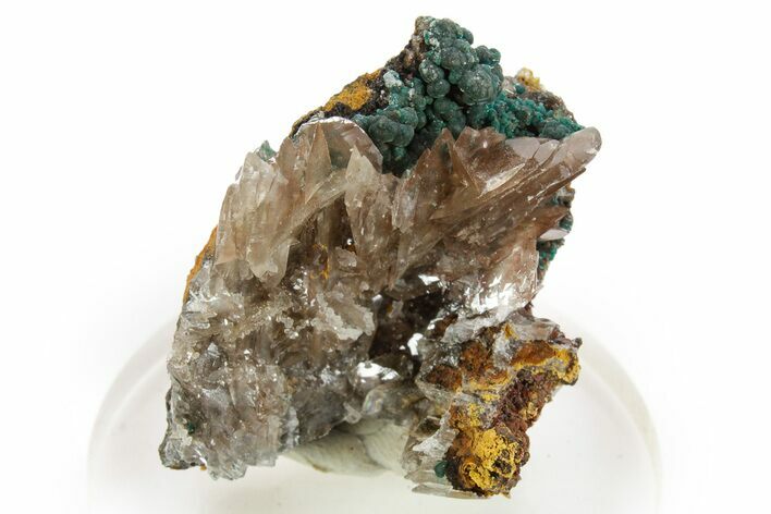Calcite with Teal Blue Rosasite - Mexico #372270